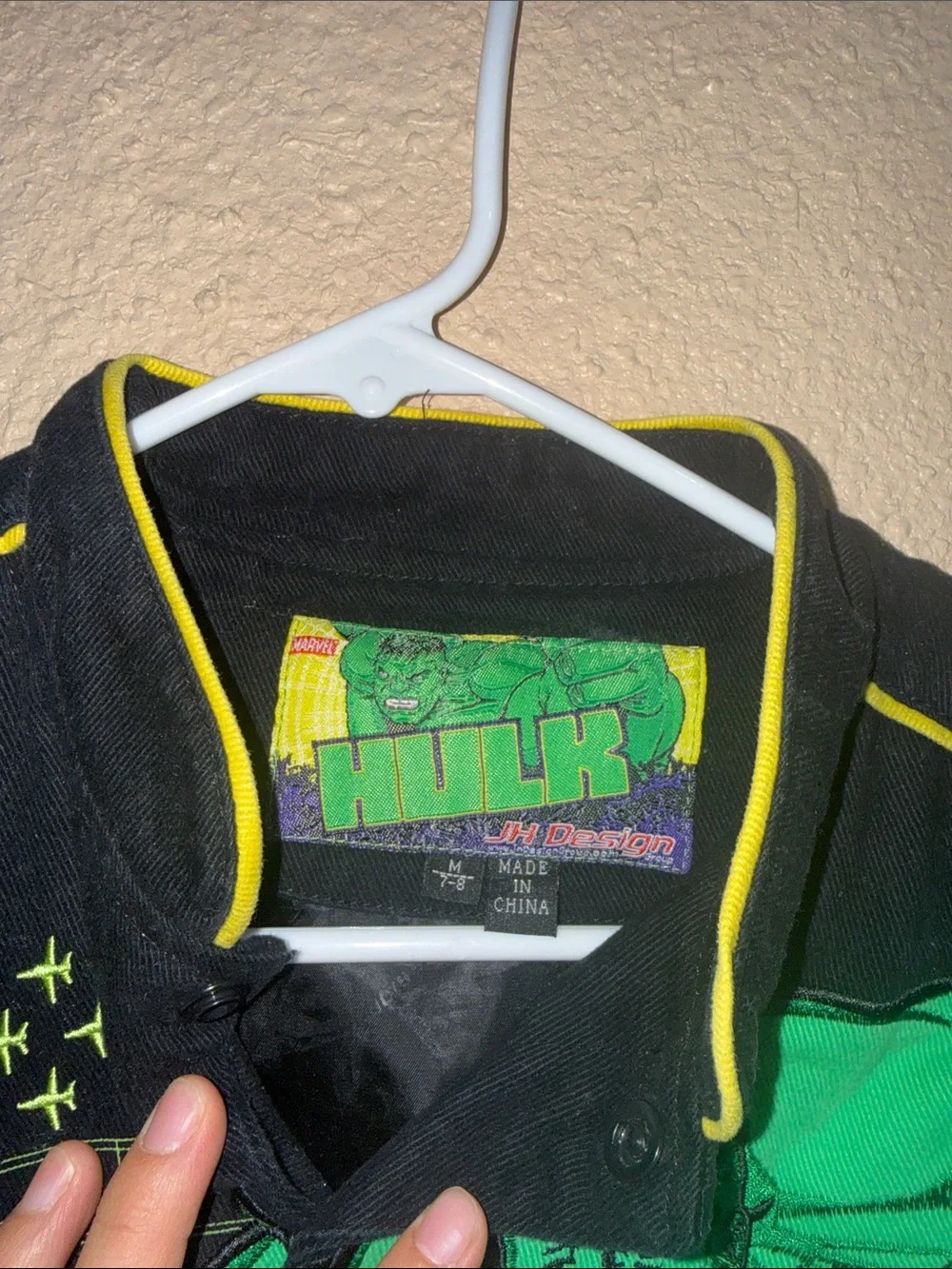 Marvel Kids' Black & Green Hulk Jean Jacket